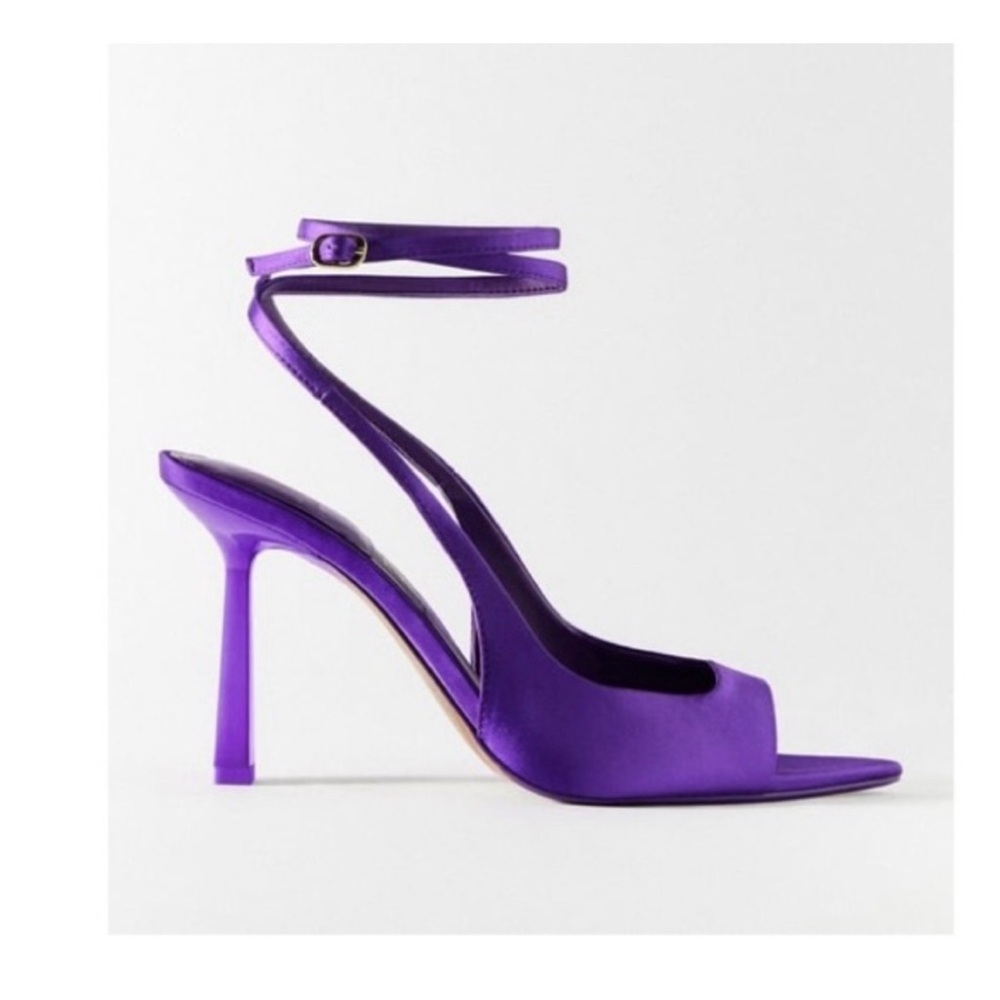 Zara Vibrant Purple Ankle Strap Heels